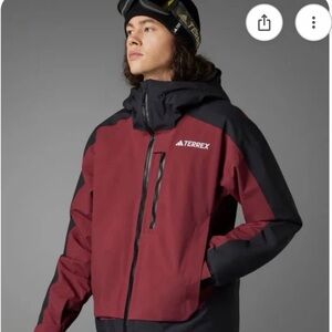 Adidas Terrex Men's Burgundy and Black Ski Jacket